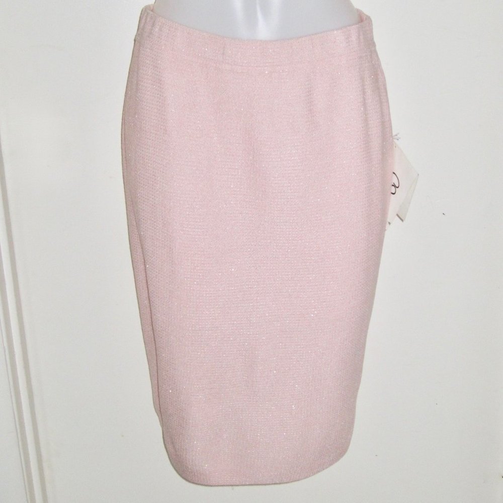 St. John Collection Rose Wool Skirt
